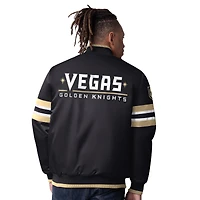 Men's Starter Black Vegas Golden Knights Scout I Full-Snap Varsity Jacket