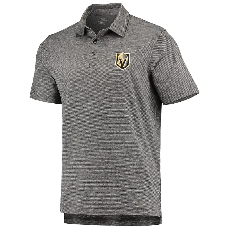 Men's Vineyard Vines Charcoal Vegas Golden Knights Destin Stripe Polo
