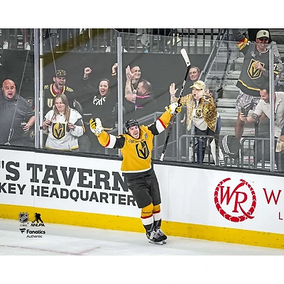 Mitch Marner Vegas Golden Knights Unsigned 2026 Stanley Cup Final Game 3 Hat Trick Celebration Photograph