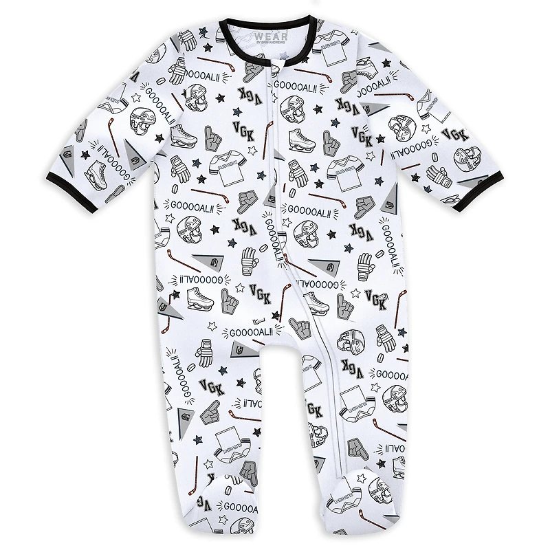 Vêtements pour nouveau-nés et nourrissons par Erin Andrews Vegas Golden Knights Ensemble pyjama bavoir