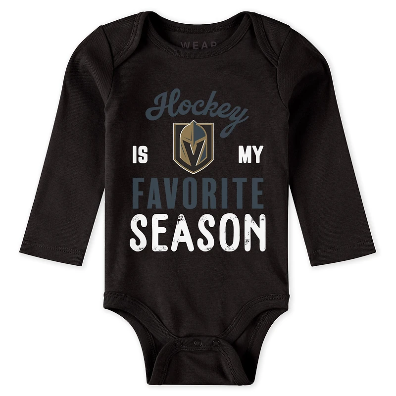 Vêtements pour nouveau-nés et nourrissons par Erin Andrews Vegas Golden Knights Ensemble 3 pièces body pantalon Turn Me Around