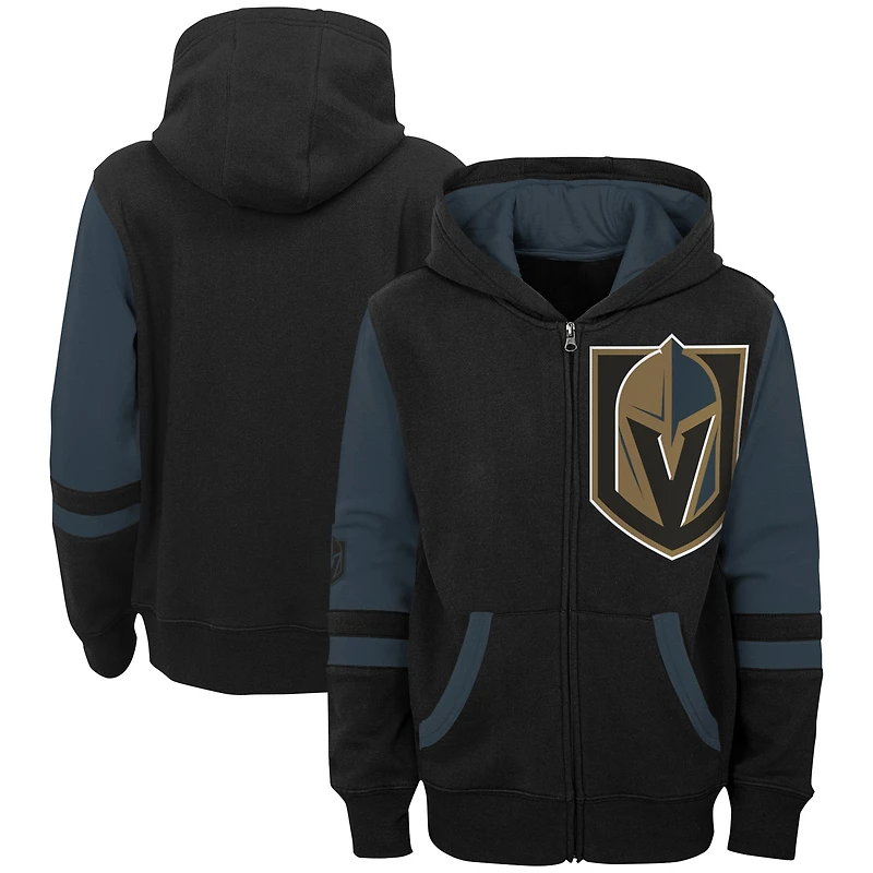 Sweat à capuche zippé intégral pour préscolaire Black Vegas Golden Knights Face Off