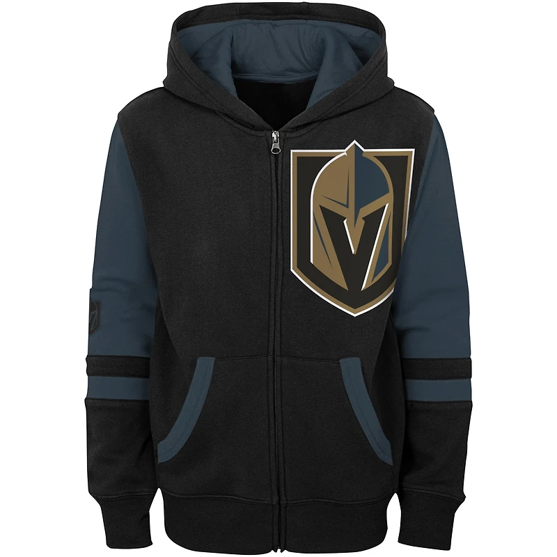 Sweat à capuche zippé intégral pour préscolaire Black Vegas Golden Knights Face Off