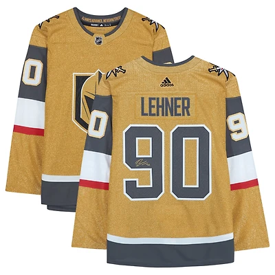 Maillot authentique alternatif dédicacé par Robin Lehner Vegas Golden Knights adidas Gold