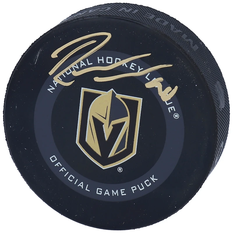 Rondelle de match officielle autographiée par Robin Lehner Vegas Golden Knights