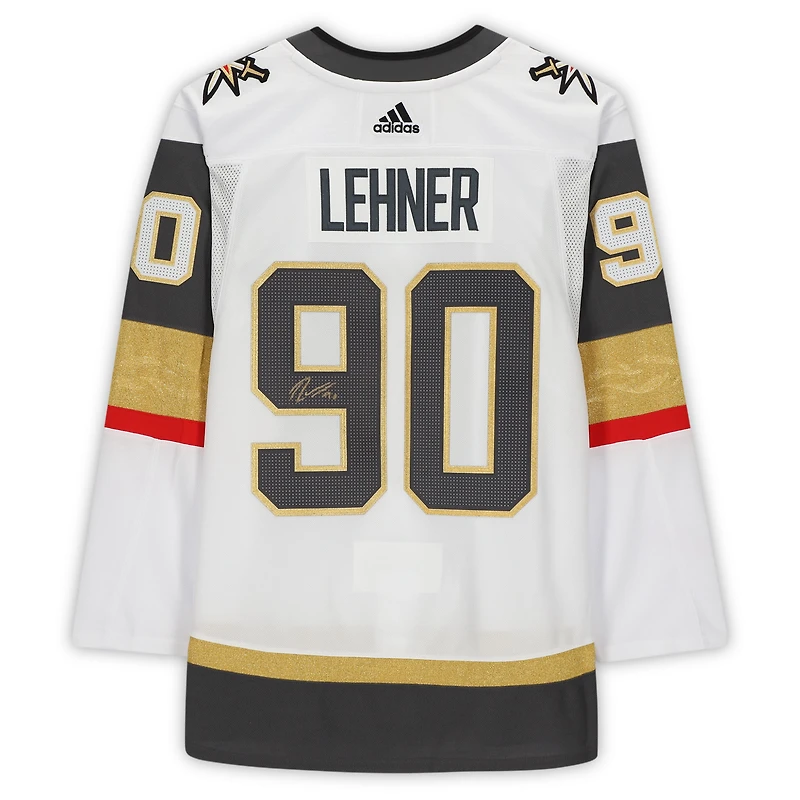 Maillot authentique Adidas blanc autographié par Robin Lehner Vegas Golden Knights