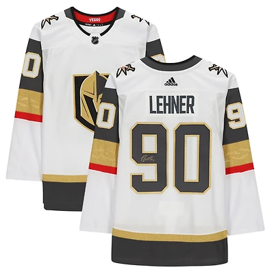 Maillot authentique Adidas blanc autographié par Robin Lehner Vegas Golden Knights