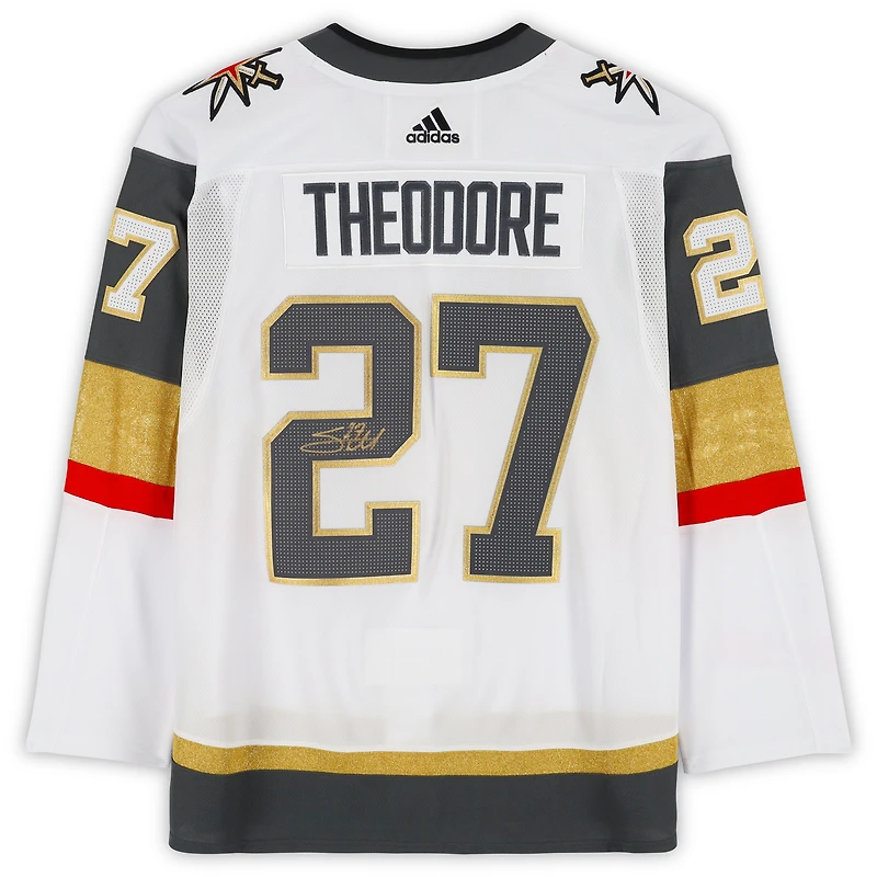 Shea Theodore Vegas Golden Knights Autographed White adidas Authentic Jersey with 2023 Stanley Cup Final Patch 