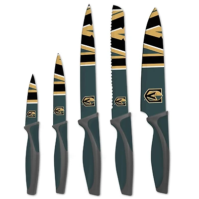 The Sports Vault Vegas Golden Knights - Ensemble de 5 couteaux de cuisine