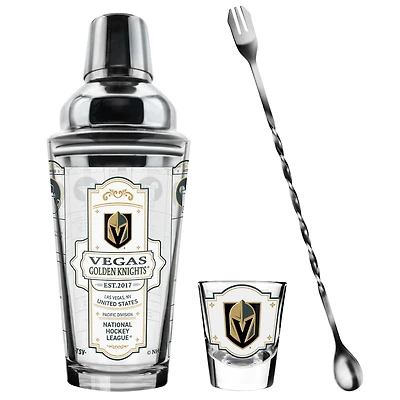 The Sports Vault Vegas Golden Knights Ensemble de cinq verres à shot et verres à mélange pour barman