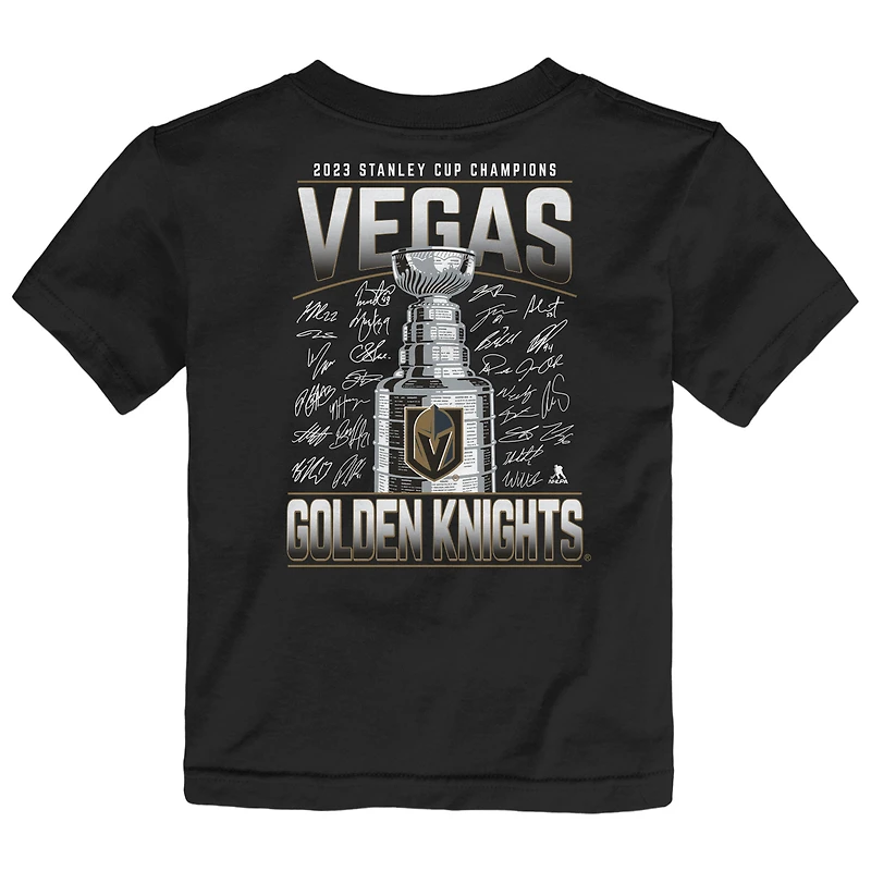 Toddler  Black Vegas Golden Knights 2023 Stanley Cup Champions Signature Roster T-Shirt