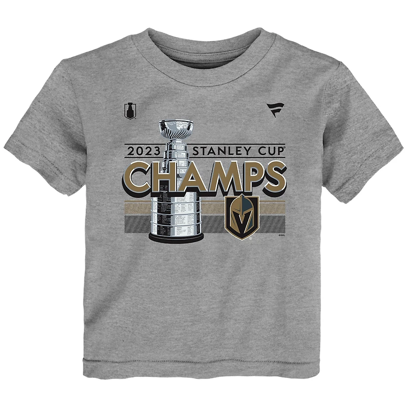 Toddler Fanatics Heather Gray Vegas Golden Knights 2023 Stanley Cup Champions Locker Room T-Shirt