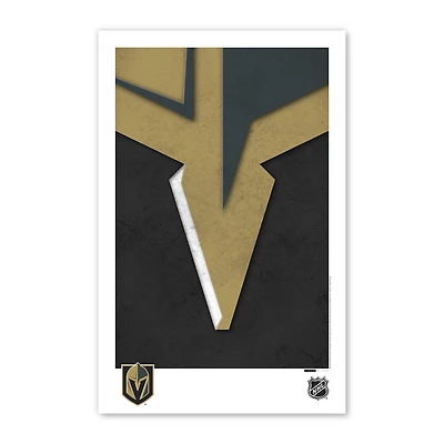 Affiche minimaliste avec logo Vegas Golden Knights 11" x 17"