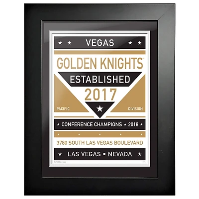 Vegas Golden Knights - 12'' x 16'' Dual Tone Framed Artwork