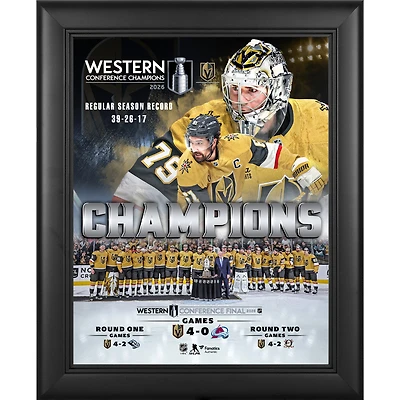 Collage encadré 13" x 16" des Golden Knights de Vegas, champions de la Conférence Ouest de la LNH 2026