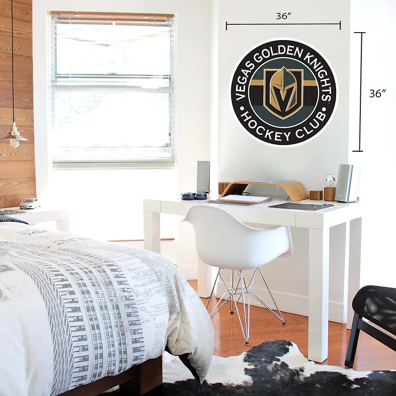Vegas Golden Knights - 36'' x 36'' Team Repositional Stripe Design Vinyl Sticker Mural