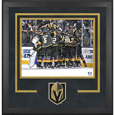 Vegas Golden Knights Deluxe Framed Autographed 16" x 20" Team Celebration Photograph with Multiple Signatures - Limited Edition of 20