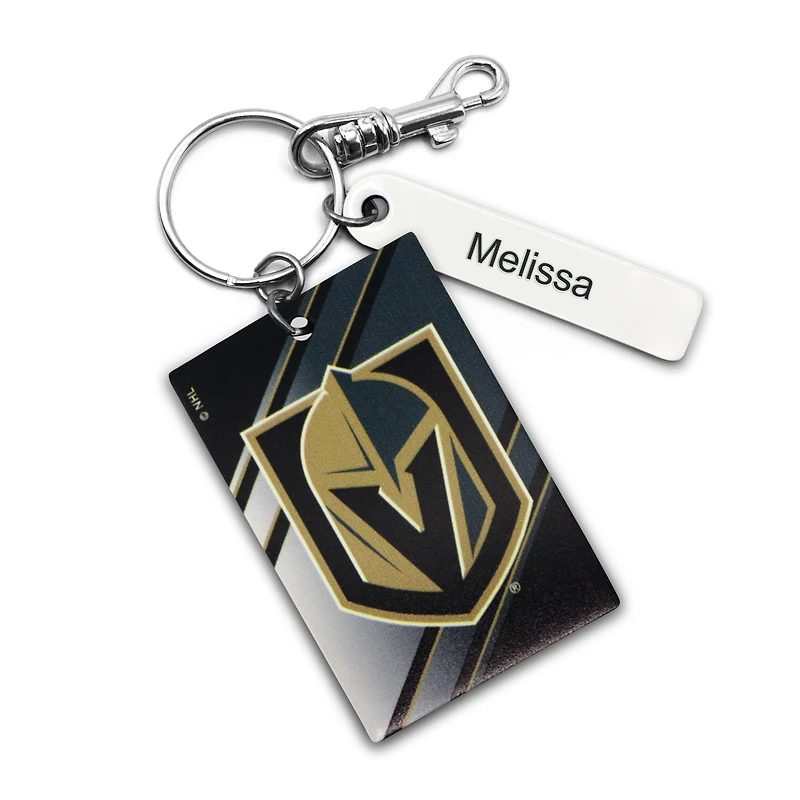 Vegas Golden Knights - Coffret cadeau trois pièces en cuir avec étiquette personnalisée