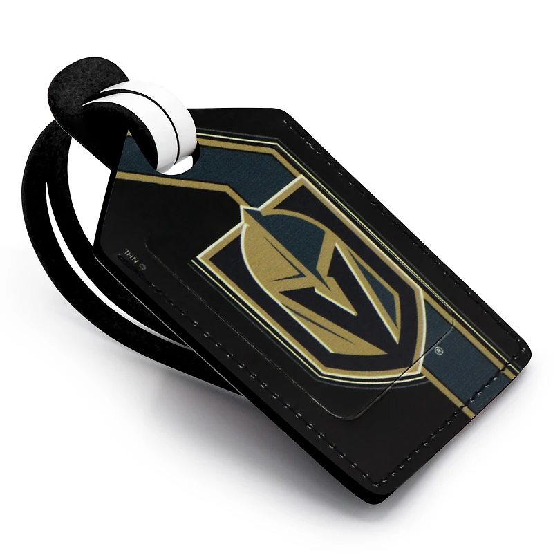 Vegas Golden Knights - Coffret cadeau trois pièces en cuir avec étiquette personnalisée
