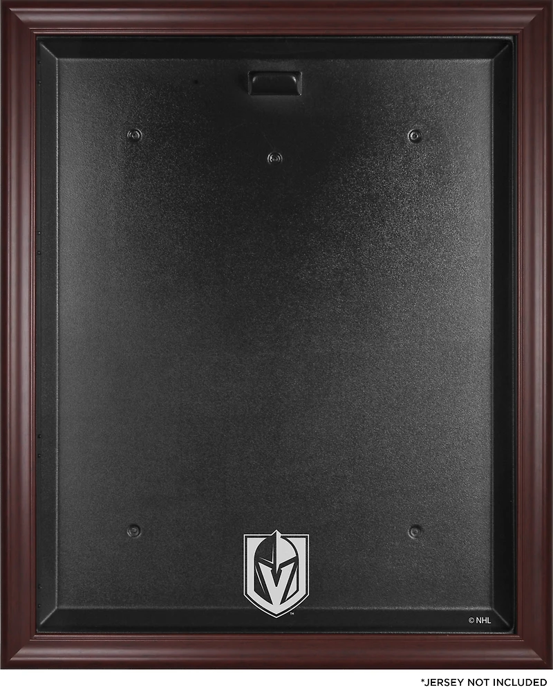 Vitrine en jersey avec logo encadré en acajou des Golden Knights de Vegas