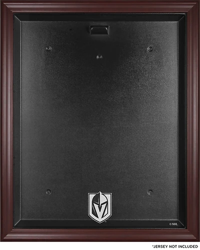 Vitrine en jersey avec logo encadré en acajou des Golden Knights de Vegas