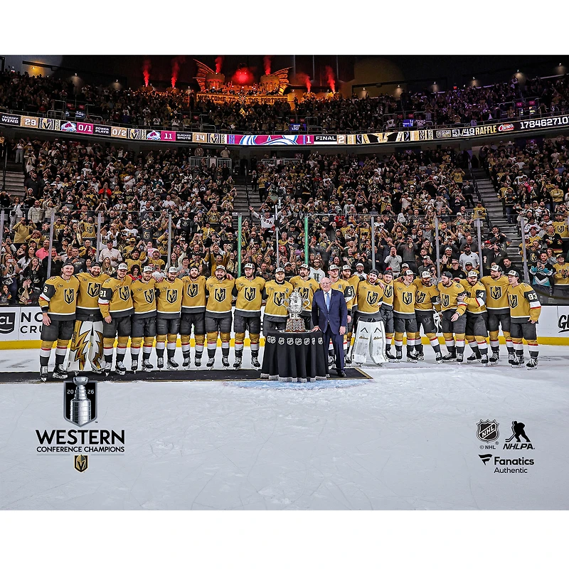 Photo non signée des Golden Knights de Vegas, champions la Conférence Ouest LNH 2026