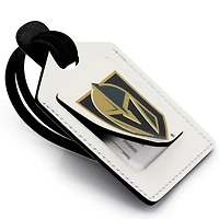 Étiquette de bagage en cuir personnalisée Vegas Golden Knights blanche