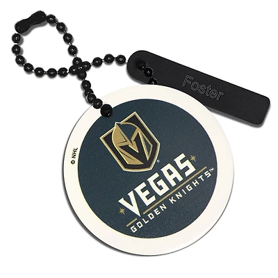 Étiquette de sac rectangle en cuir blanc Vegas Golden Knights personnalisée