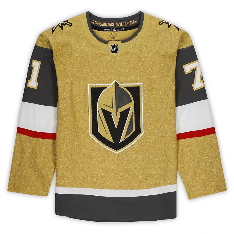 Maillot authentique adidas dédicacé par William Karlsson Gold Vegas Golden Knights avec inscription « Wild Bill »