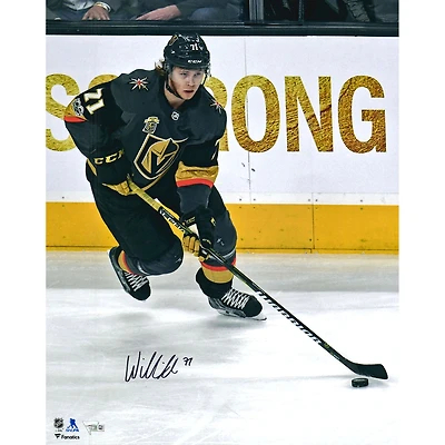 William Karlsson Vegas Golden Knights Photographie autographiée de patinage en jersey noir 40,6 x 50,8 cm