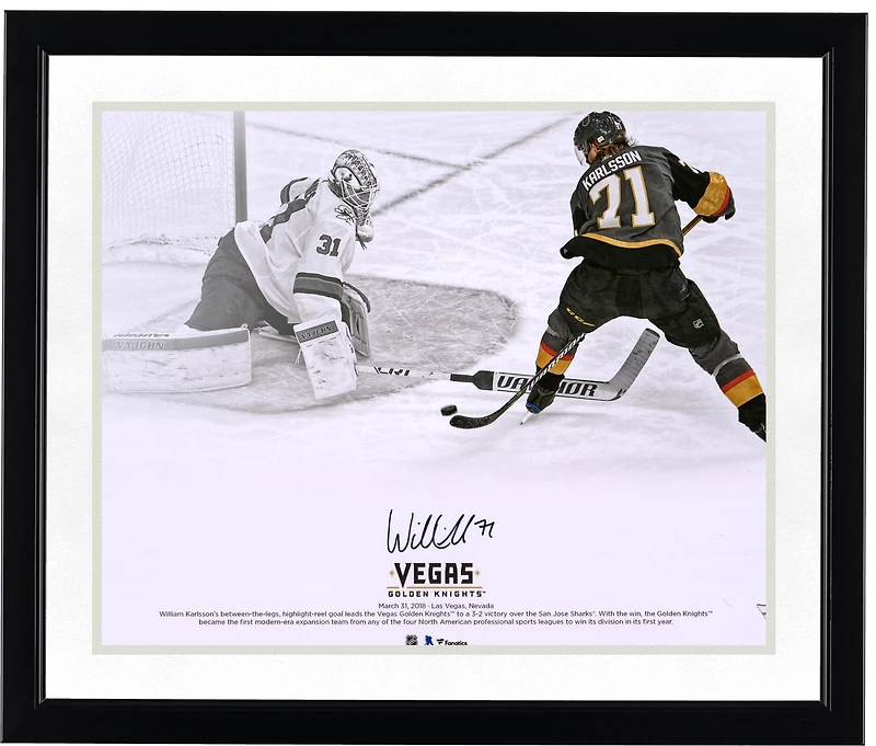 William Karlsson Vegas Golden Knights Autographed 16" x 20" Goal Between Legs Spotlight Photograph
