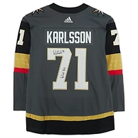 Maillot authentique Adidas noir autographié par William Karlsson Vegas Golden Knights avec inscription "Wild Bill"