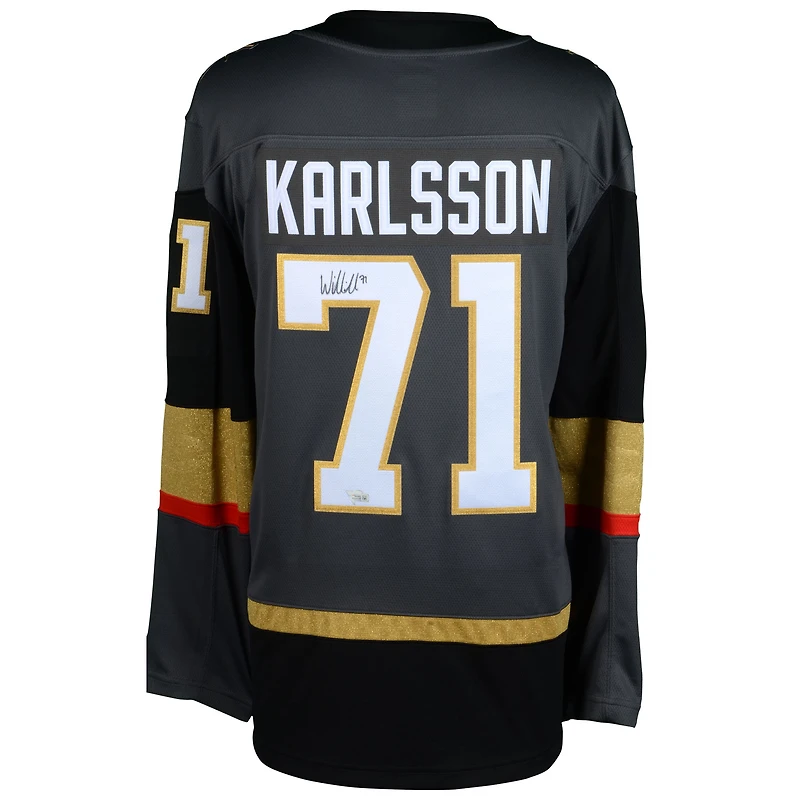 Maillot noir autographié de William Karlsson, Golden Knights de Vegas, Fanatics Breakaway