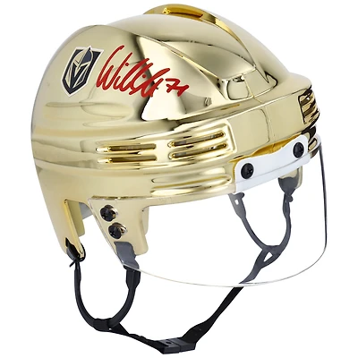Casque miniature doré autographié par William Karlsson Vegas Golden Knights
