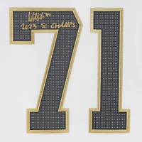 Maillot authentique adidas blanc autographié par William Karlsson Vegas Golden Knights avec écusson de la finale de la Coupe Stanley 2023 avec inscription « 2023 SC Champs »