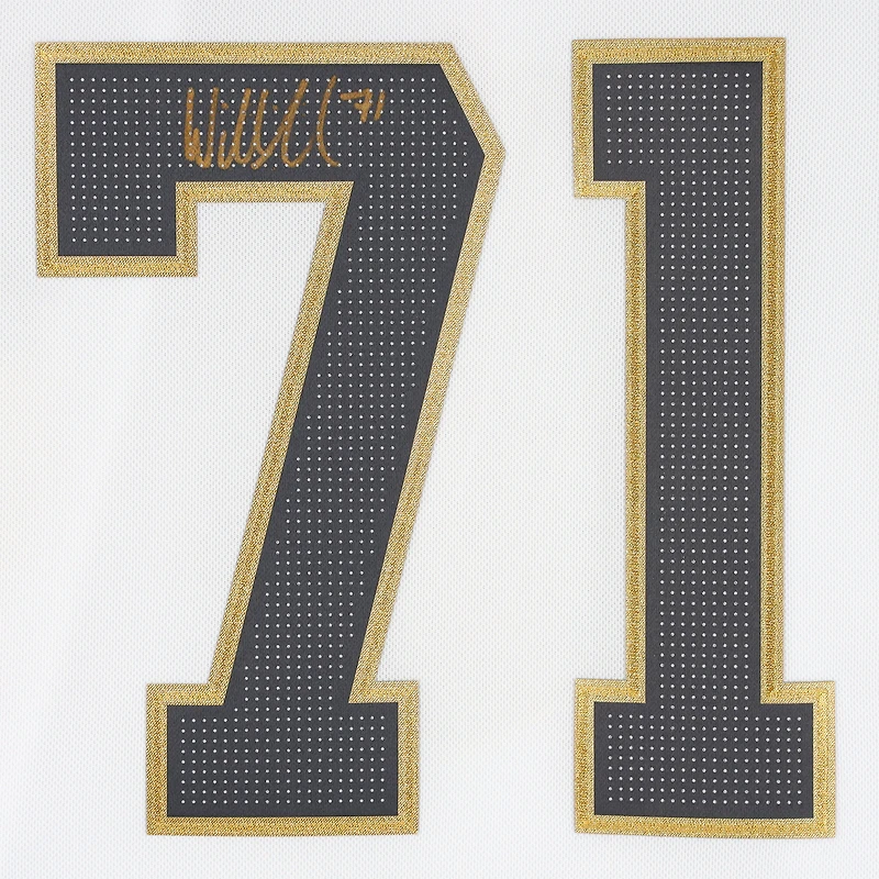Maillot authentique Adidas blanc autographié par William Karlsson Vegas Golden Knights avec écusson de la finale de la Coupe Stanley 2023