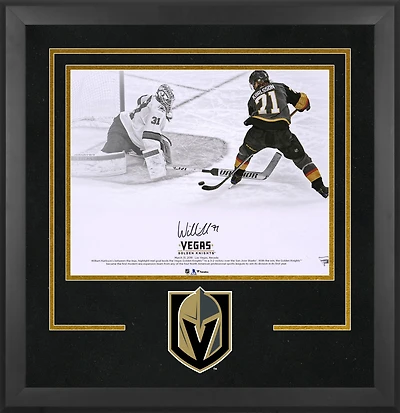 William Karlsson Vegas Golden Knights Deluxe Framed Autographed 16" x 20" Goal Between Legs Spotlight Photograph