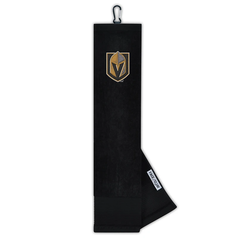 Serviette de golf WinCraft Vegas Golden Knights 16" x 25" brodée à trois volets avec motif visage/club