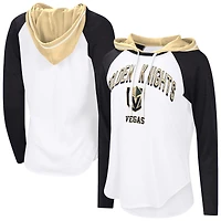 T-shirt à capuche manches longues raglan G-III 4Her par Carl Banks pour femme, motif Vegas Golden Knights, blanc