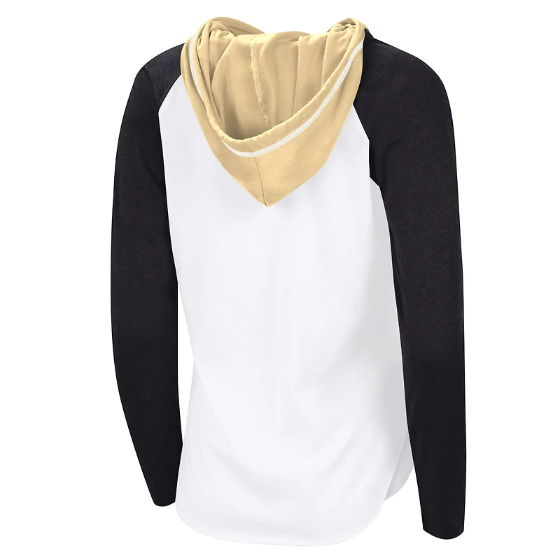 T-shirt à capuche manches longues raglan G-III 4Her par Carl Banks pour femme, motif Vegas Golden Knights, blanc