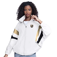 Veste à capuche surdimensionnée entièrement zippée G-III Sports by Carl Banks pour femme, motif Vegas Golden Knights, blanc