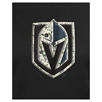 T-shirt à imprimé floral noir Vegas Golden Knights Glam Game de New Era pour femme
