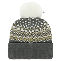 Bonnet en tricot à revers Elsa '47 Charcoal Vegas Golden Knights pour femmes avec pompon
