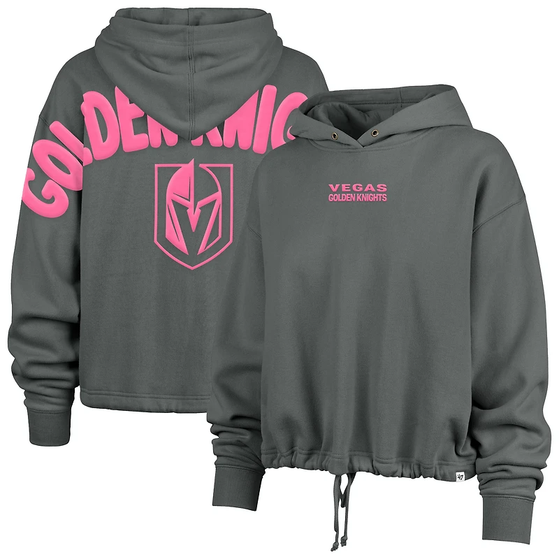 Sweat à capuche court Bright Side Venice '47 Gray Vegas Golden Knights pour femme