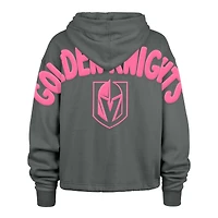 Women's '47 Gray Vegas Golden Knights Bright Side Venice Cropped Pullover Hoodie