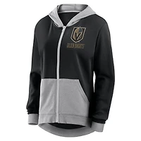 Sweat à capuche entièrement zippé en French Terry Hit It Vegas Golden Knights noir pour femme