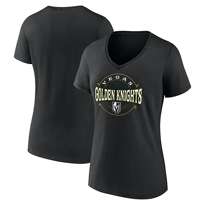 Women's  Black Vegas Golden Knights Lucky V-Neck T-Shirt