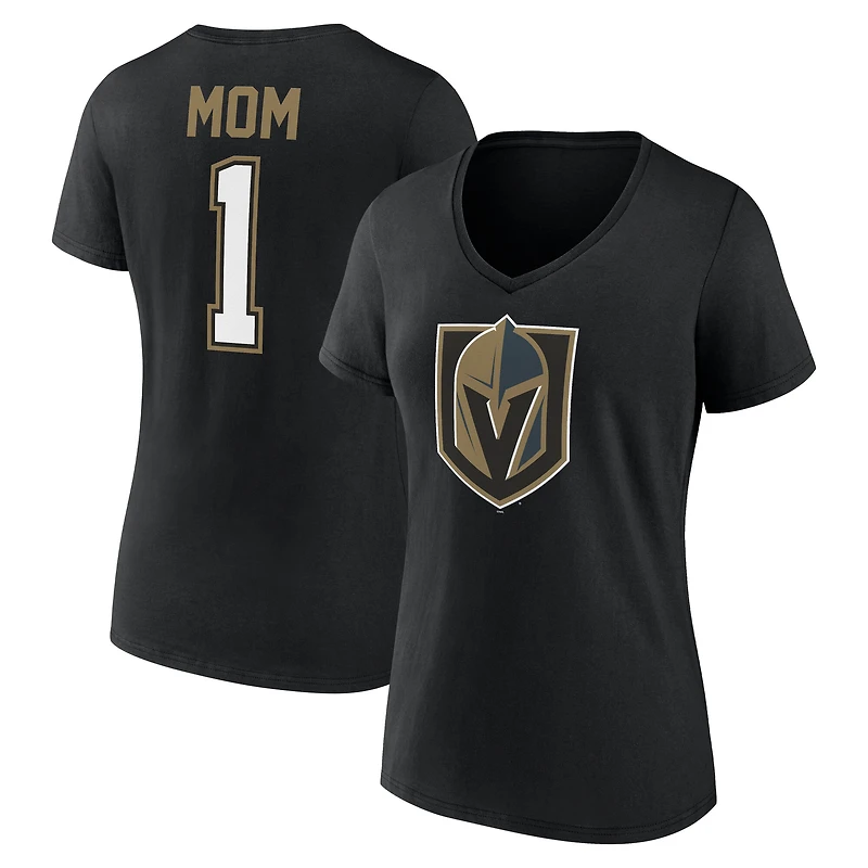 Women's  Black Vegas Golden Knights Mother's Day V-Neck T-Shirt