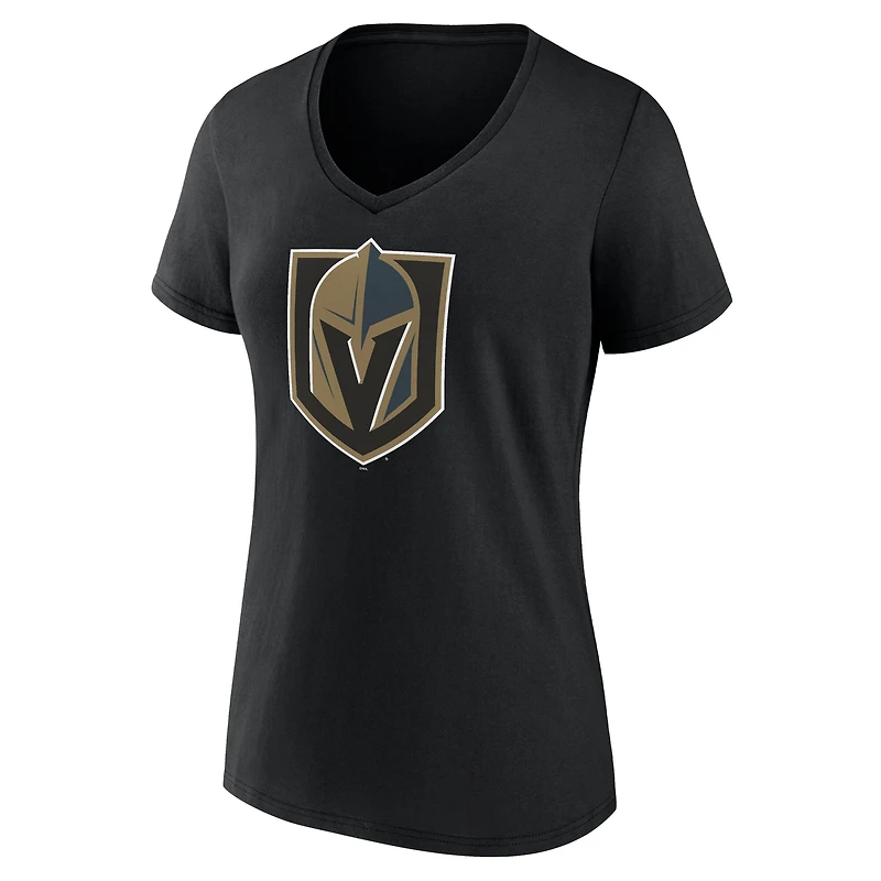 T-shirt à col en V noir pour femme, motif Golden Knights de Vegas, spécial fête des mères