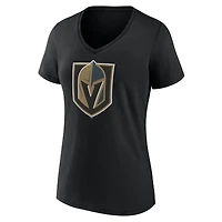 T-shirt à col en V noir pour femme, motif Golden Knights de Vegas, spécial fête des mères